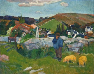 Der Schweinehirt Bretagne Beitrag Impressionismus Primitivismus Paul Gauguin Ölgemälde